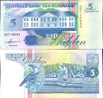 *5 Guldenov Surinam 1998, P136b UNC - Kliknutím na obrázok zatvorte -